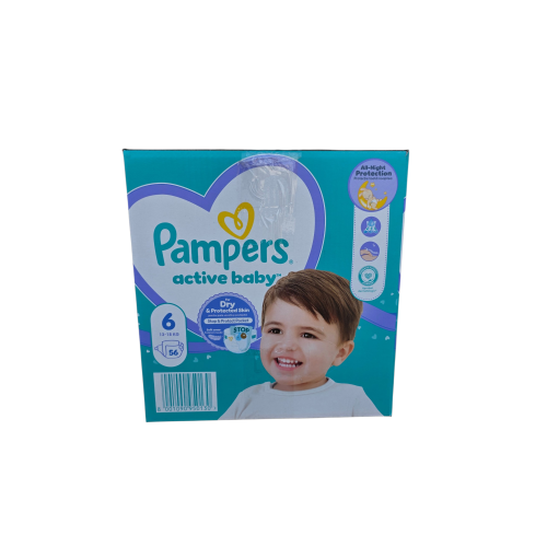 PAMPERS GIANT PACK CUTIE NR 6 (56) 13-18.KG NOU ALB PAMPERS GIANT PACK CUTIE NR 6 (56) 13-18.KG NOU ALB