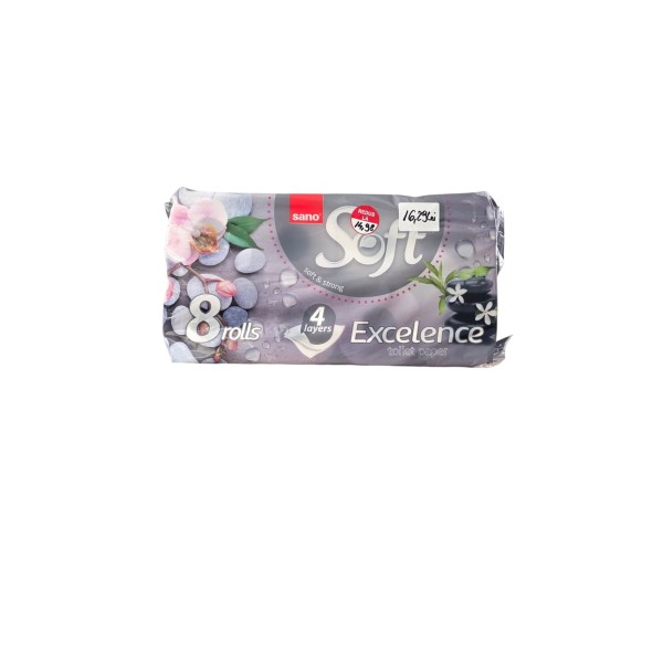 Sano Paper Toilet EXCELANCE 4 straturi (8 role) Sano Paper Toilet EXCELANCE 4 straturi (8 role)